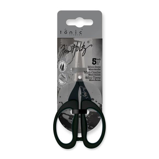 Tim Holtz Non-Stick Titanium Micro Serrated Mini Snips 5" Scissors