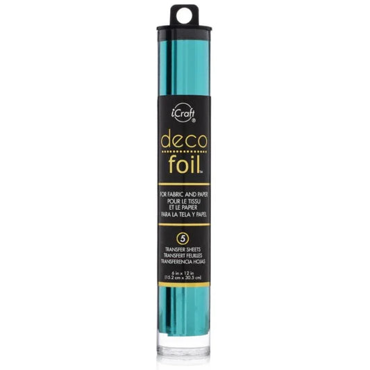 Deco Foil Specialty Transfer Sheets - Aqua - 6"x12" 5/PKG