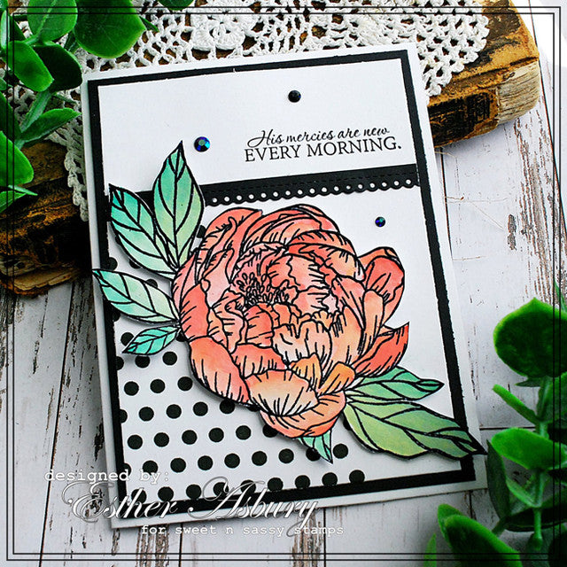 Encouraging Peonies Clear Stamp Set