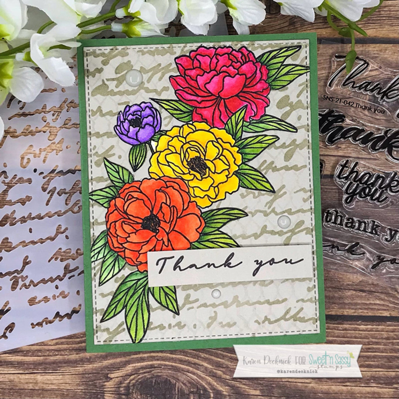 Peony Cluster Clear Stamp Set