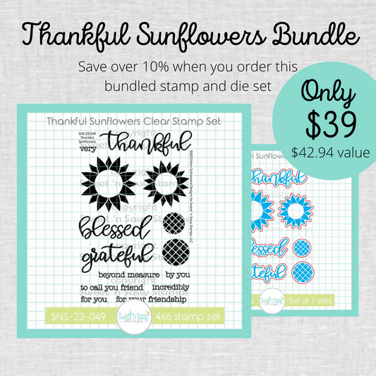 Thankful Sunflowers Stamp & Die Bundle