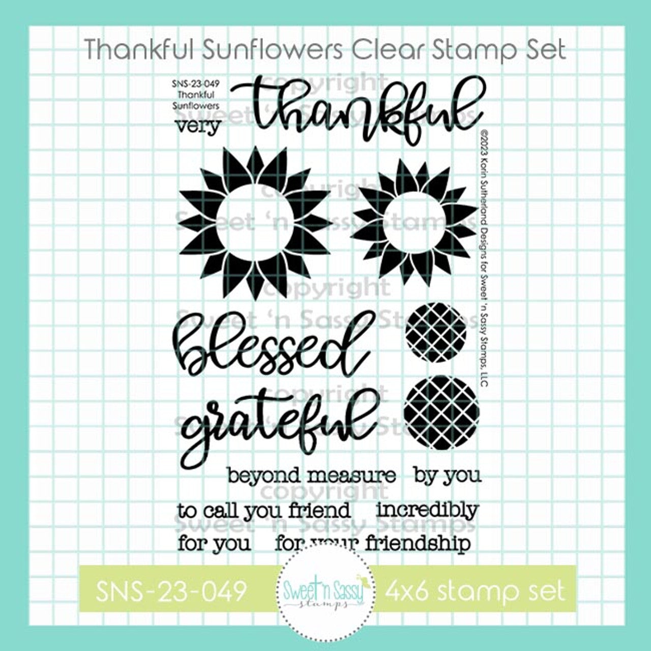 Thankful Sunflowers Clear Stamp Set