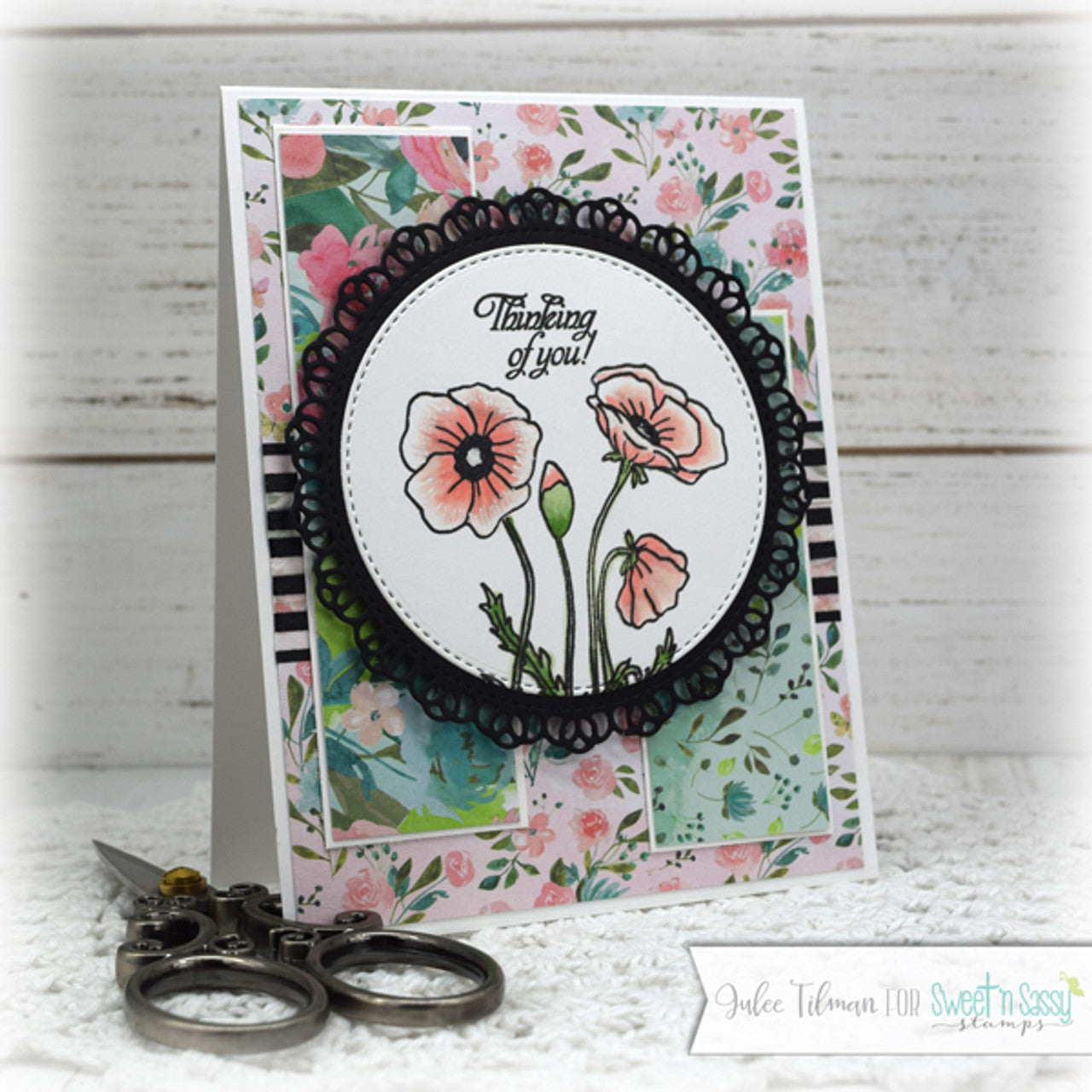 Poppies & Greetings Clear Stamp