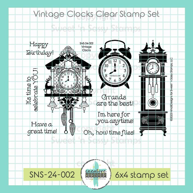 Vintage Clocks Clear Stamp Set