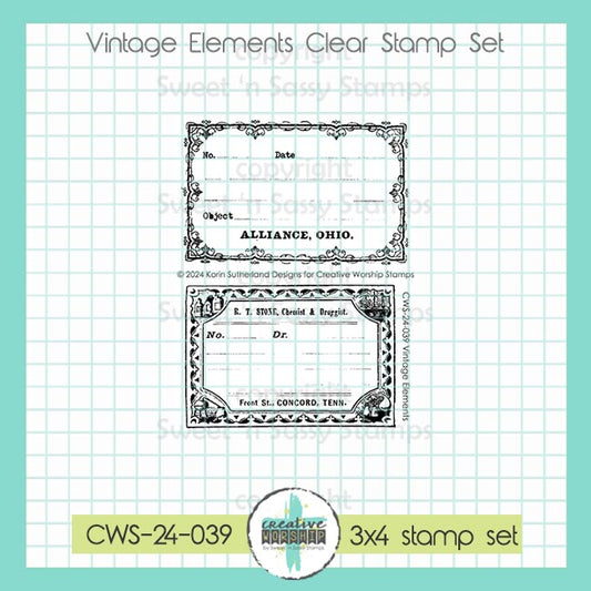 Vintage Elements Clear Stamp Set