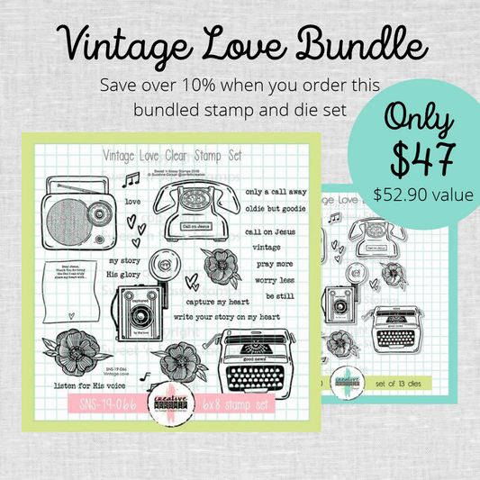 PREORDER Vintage Love Stamp & Die Bundle