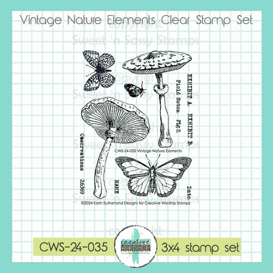 Vintage Nature Elements Clear Stamp Set