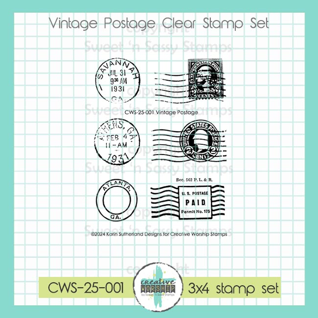 Vintage Postage Clear Stamp Set