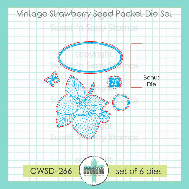 Vintage Strawberry Seed Packet Die Set