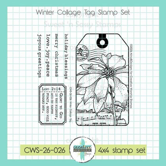 Winter Collage Tag Clear Stamp