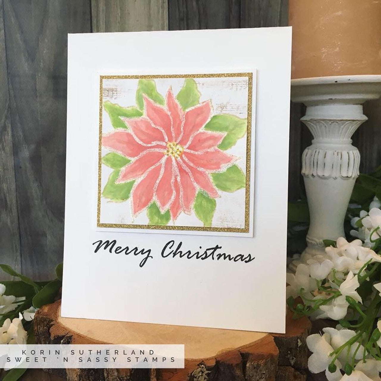 Christmas Poinsettia Clear Stamp Set