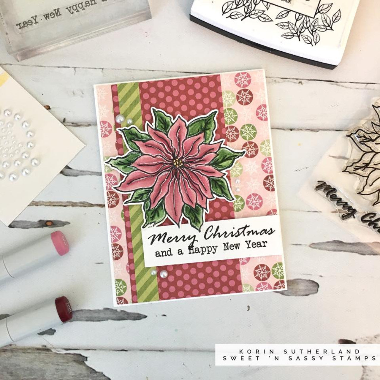 Christmas Poinsettia Clear Stamp Set