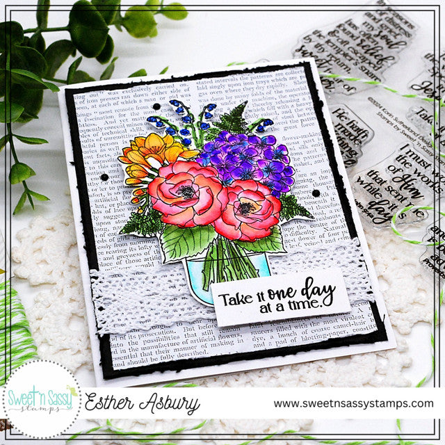 Mason Jar Bouquet Clear Stamp Set