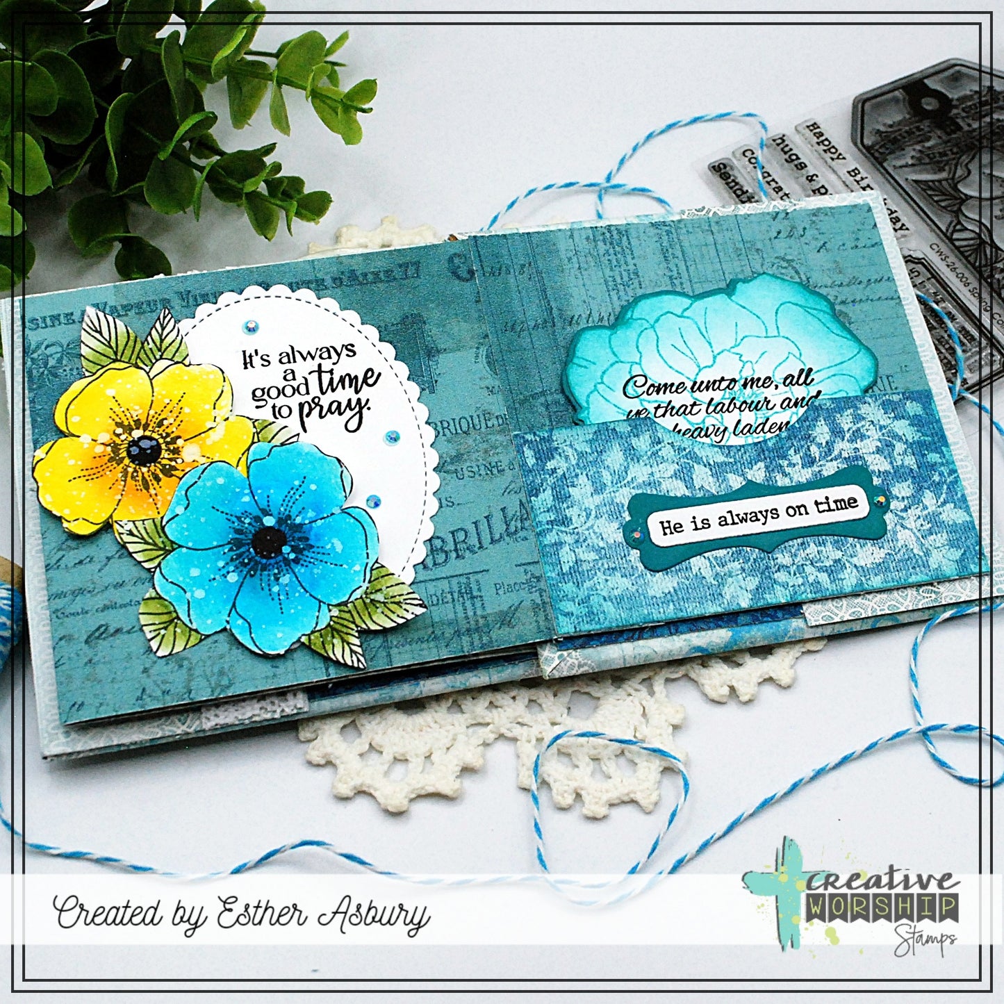 Spring Collage Tag Clear Stamp