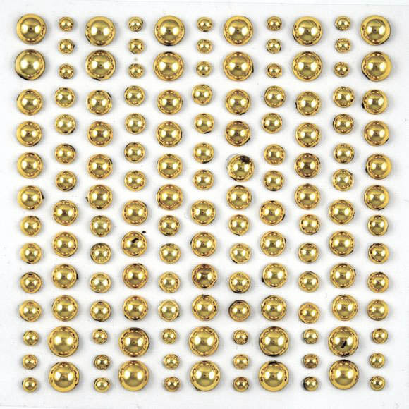 Craft Consortium Gold Assorted Adhesive Pearls 143/Pkg