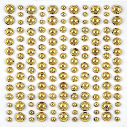 Craft Consortium Gold Assorted Adhesive Pearls 143/Pkg