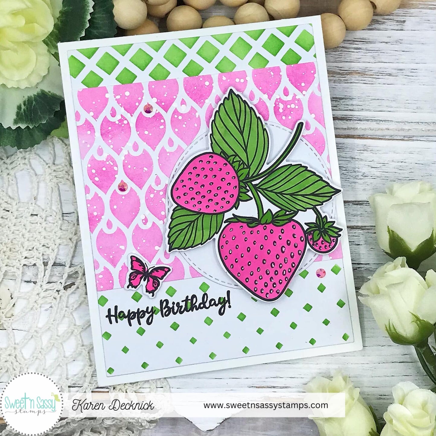 Vintage Strawberry Seed Packet Stamp & Die Bundle