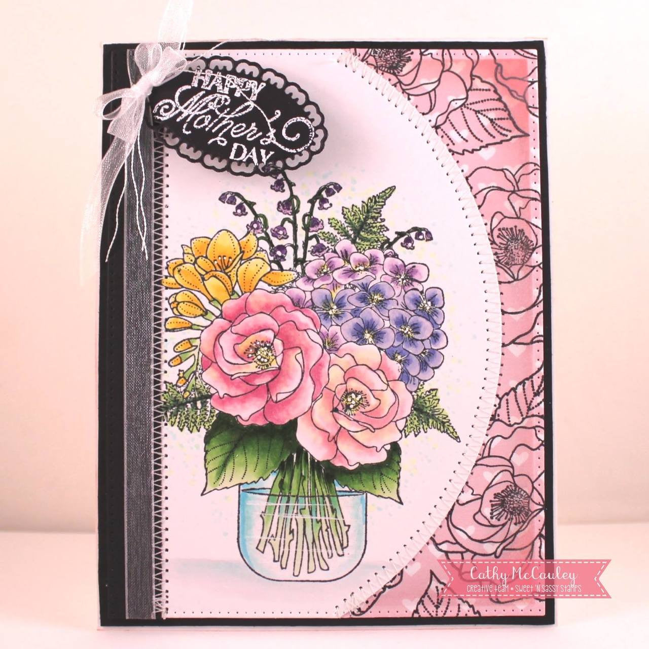 Mason Jar Bouquet Clear Stamp Set