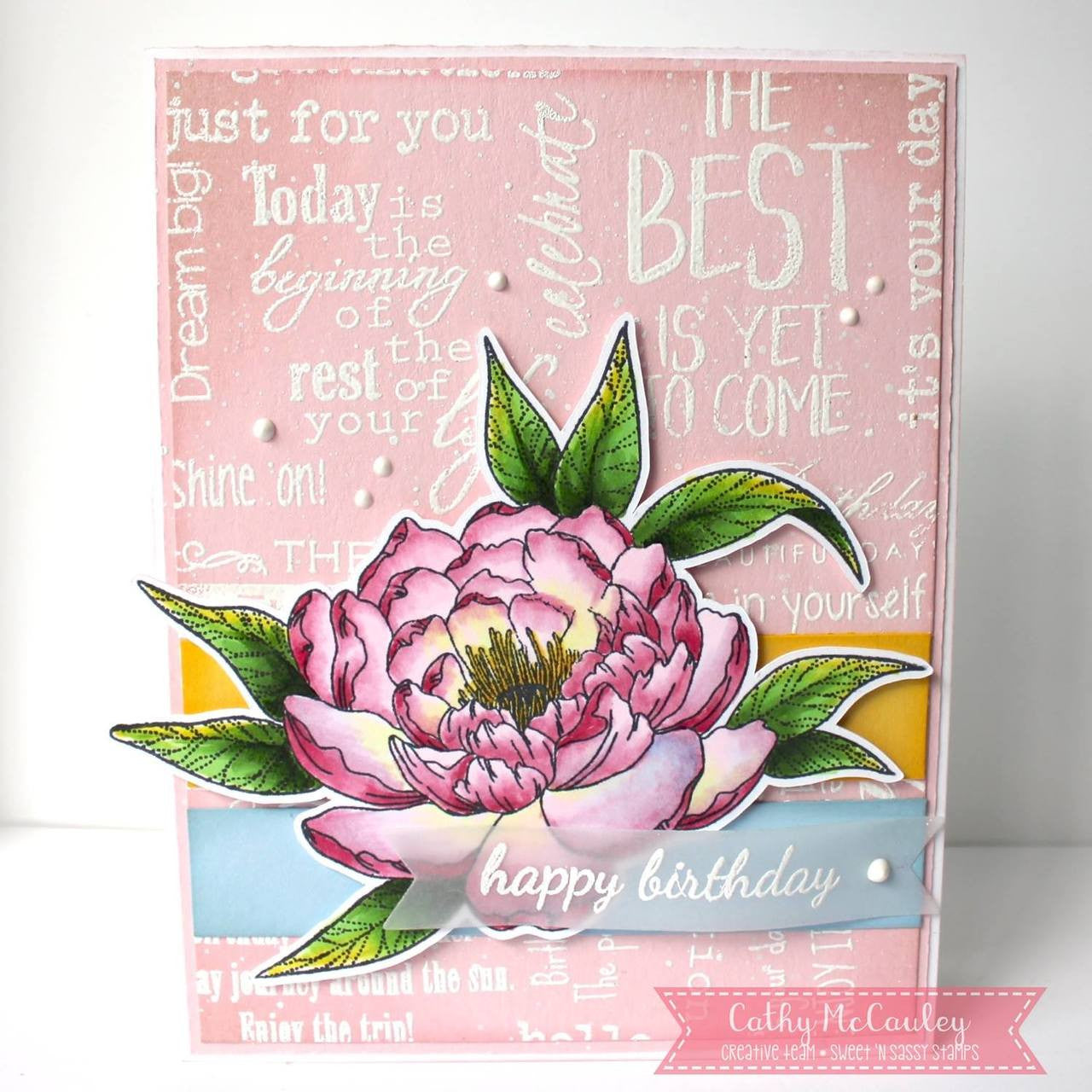 Peaceful Peonies Clear Stamp Set