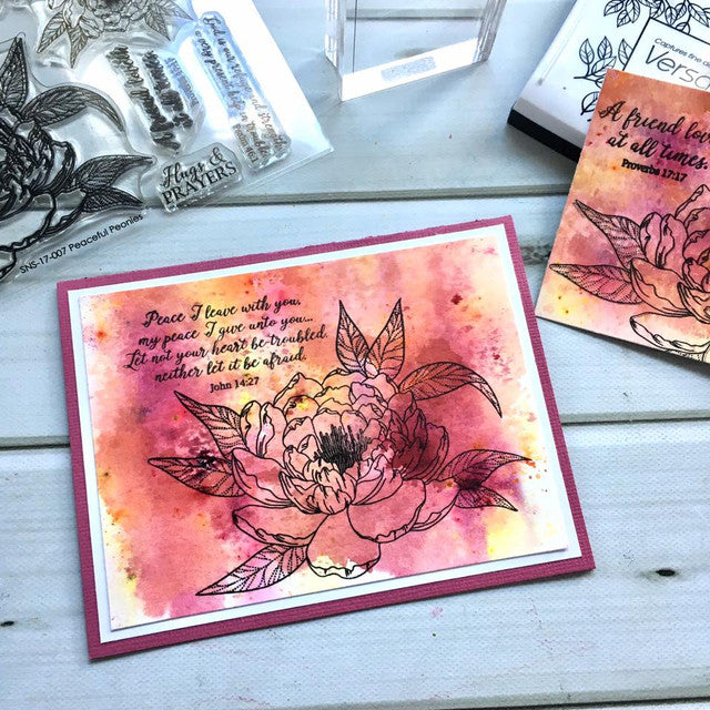 Peaceful Peonies Clear Stamp Set