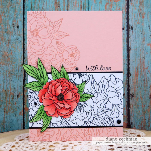 Peony Cluster Clear Stamp Set