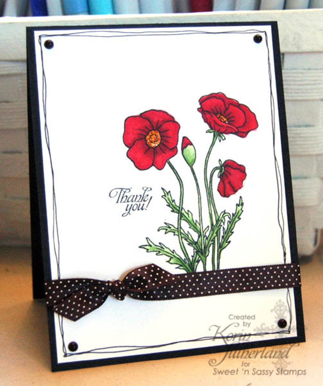 Poppies & Greetings Clear Stamp