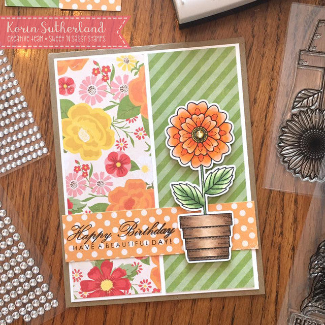 Pretty Potted Florals Clear Stamp Set