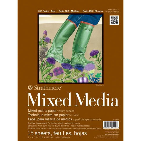 Strathmore Mixed Media Vellum Paper Pad - 9x12 - 184lb - 15 sheets