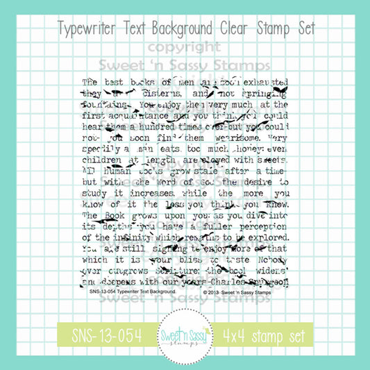 Typewriter Text Background Clear Stamp